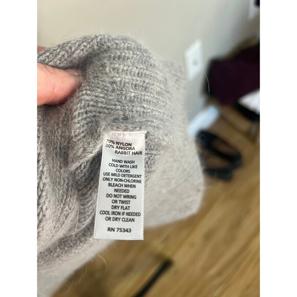 Women's Fenn Wright Manson Long Open Front Cardigan Sweater Gray Angora Size XL - Picture 5 of 7